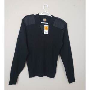 A+ by S.A.I. Career Mens Size XL 5953 Heavy Rib Commando Sweater Police Black